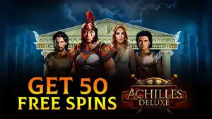 50 Free Spins on the Achilles Deluxe at Uptown Pokies Casino