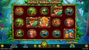 33 Free Spins on Bonus Wheel Jungle