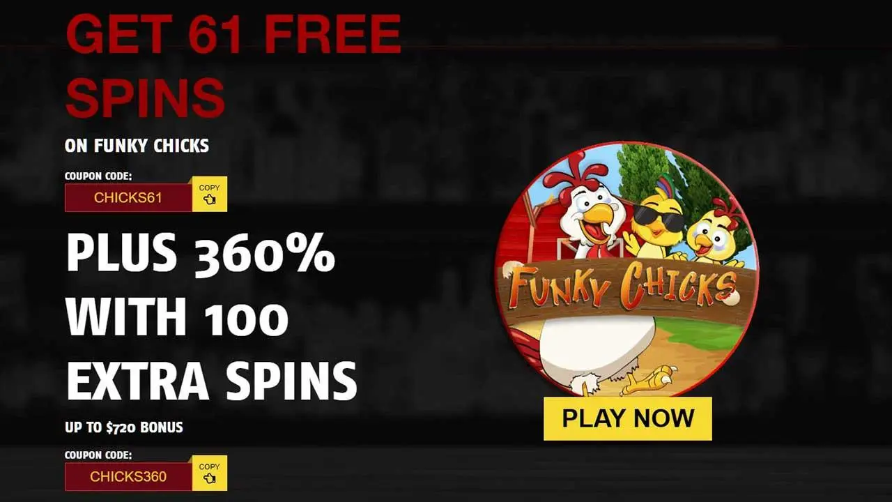 61 Free Spins on Funky Chicks at Red Stag Casino
