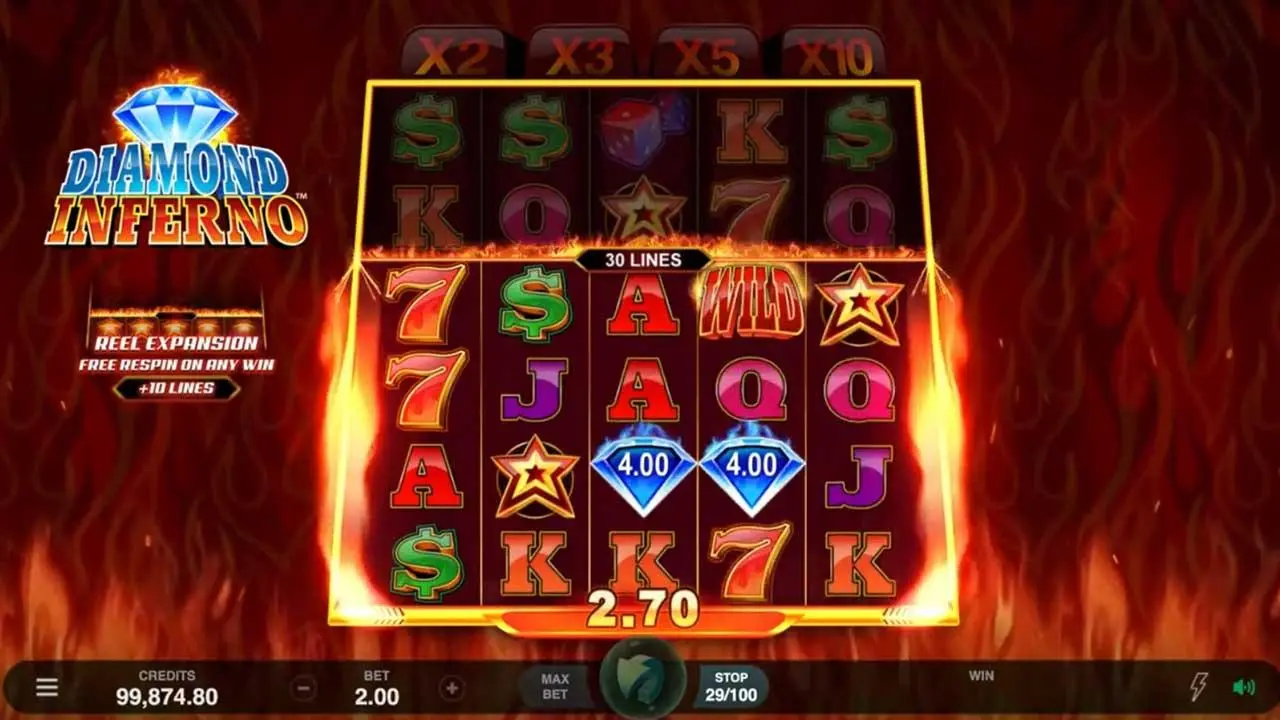Play Diamond Inferno and WIN £€$100