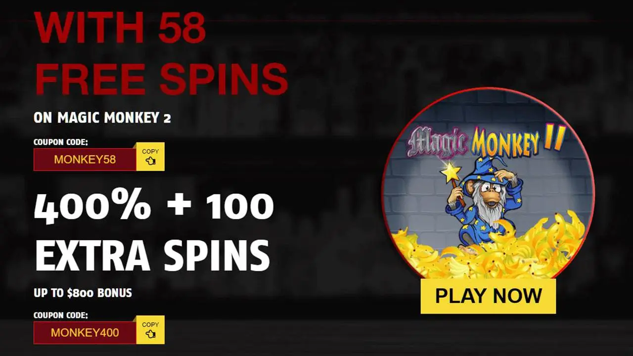 58 Free Spins on Magic Monkey 2 at Red Stag Casino