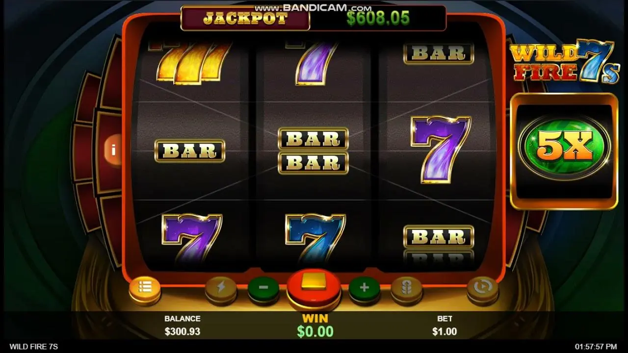 21 Free Spins on Wild Fire 7s at Slotocash Casino