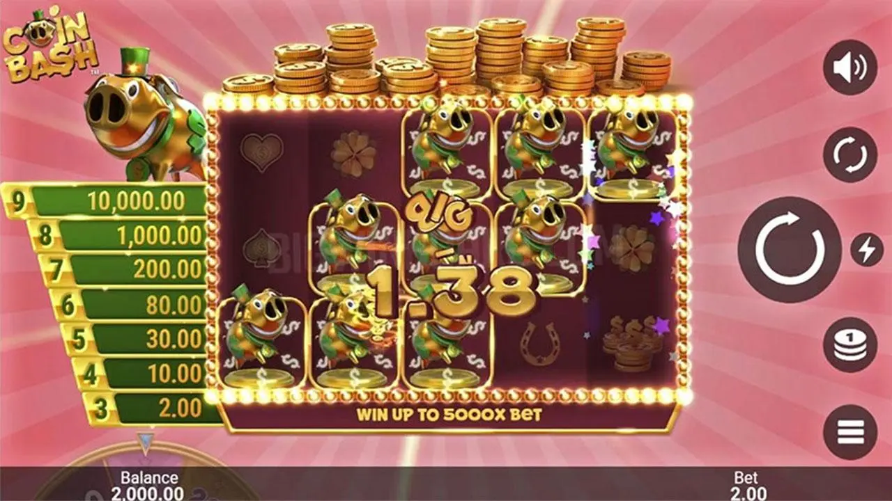 Play Coin Bash slot and WIN 100