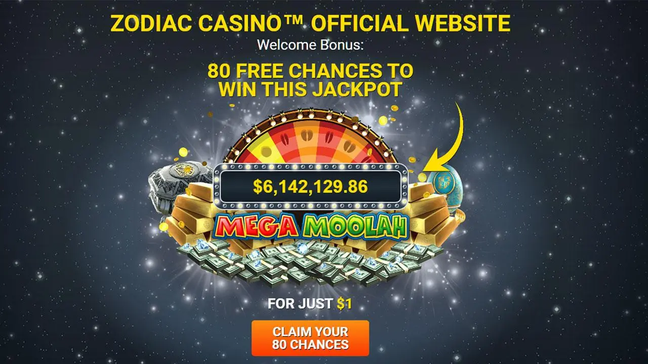 80 chances to become an instant millionaire for just 1 USD at Zodiac Casino