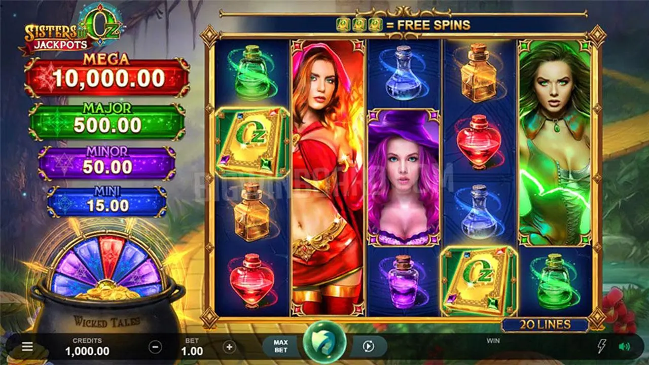 Play Sisters of Oz Jackpots and Win $100