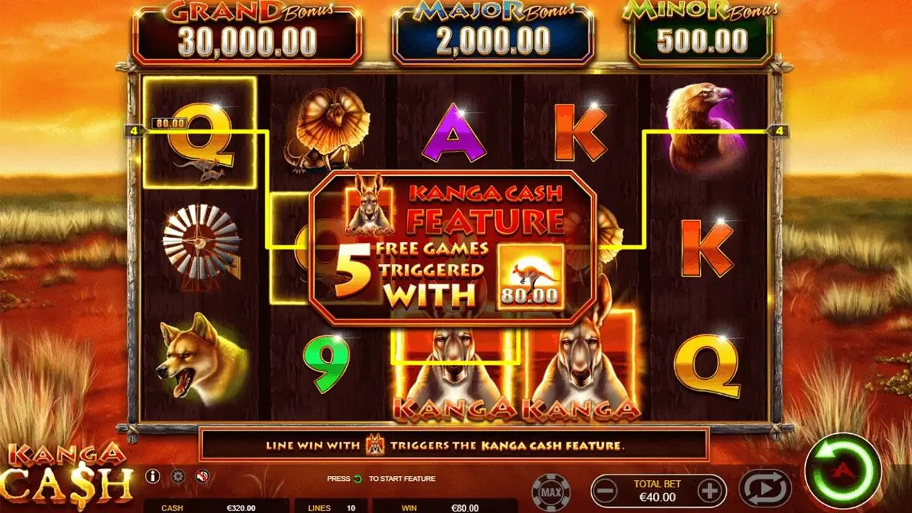 40 Free Spins on Kanga Cash at Miami Club Casino (PVHD)