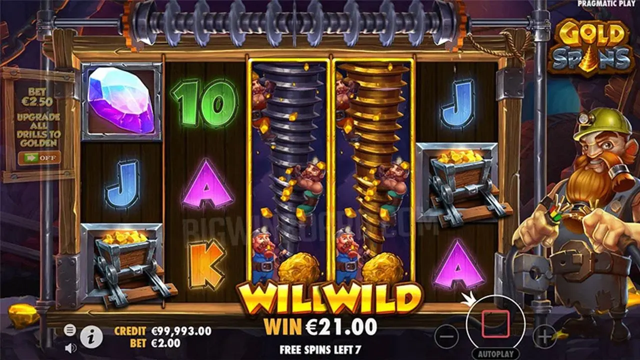 25 Free Spins on Drill that Gold at SpartanSlots Casino