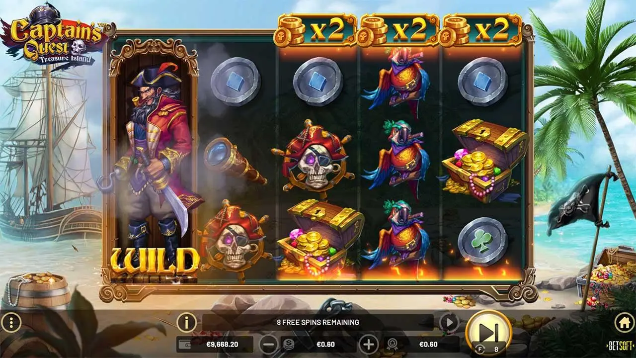 25 Free Spins on Captains Quest Treasure IslandTM
