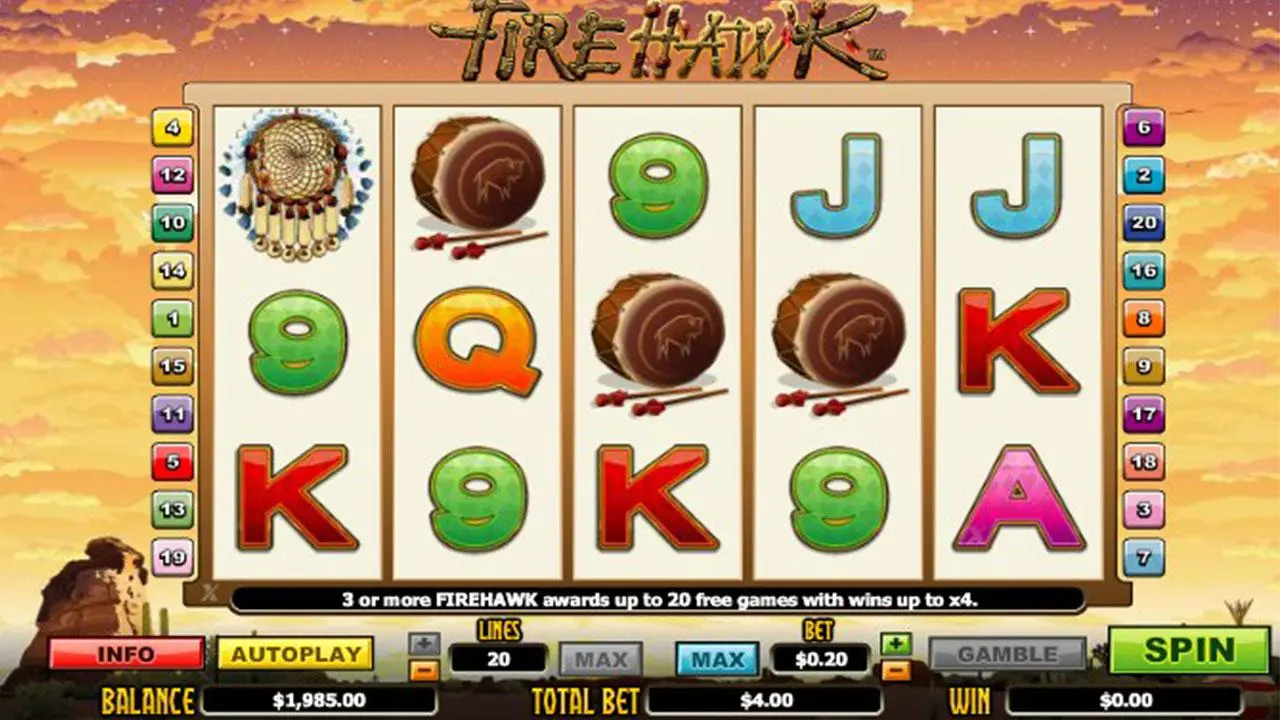 40 Free Spins on Fire Hawk at Miami Club Casino 