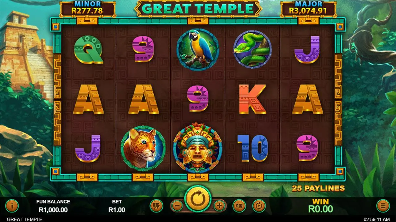 25 Free Spins on Great Temple