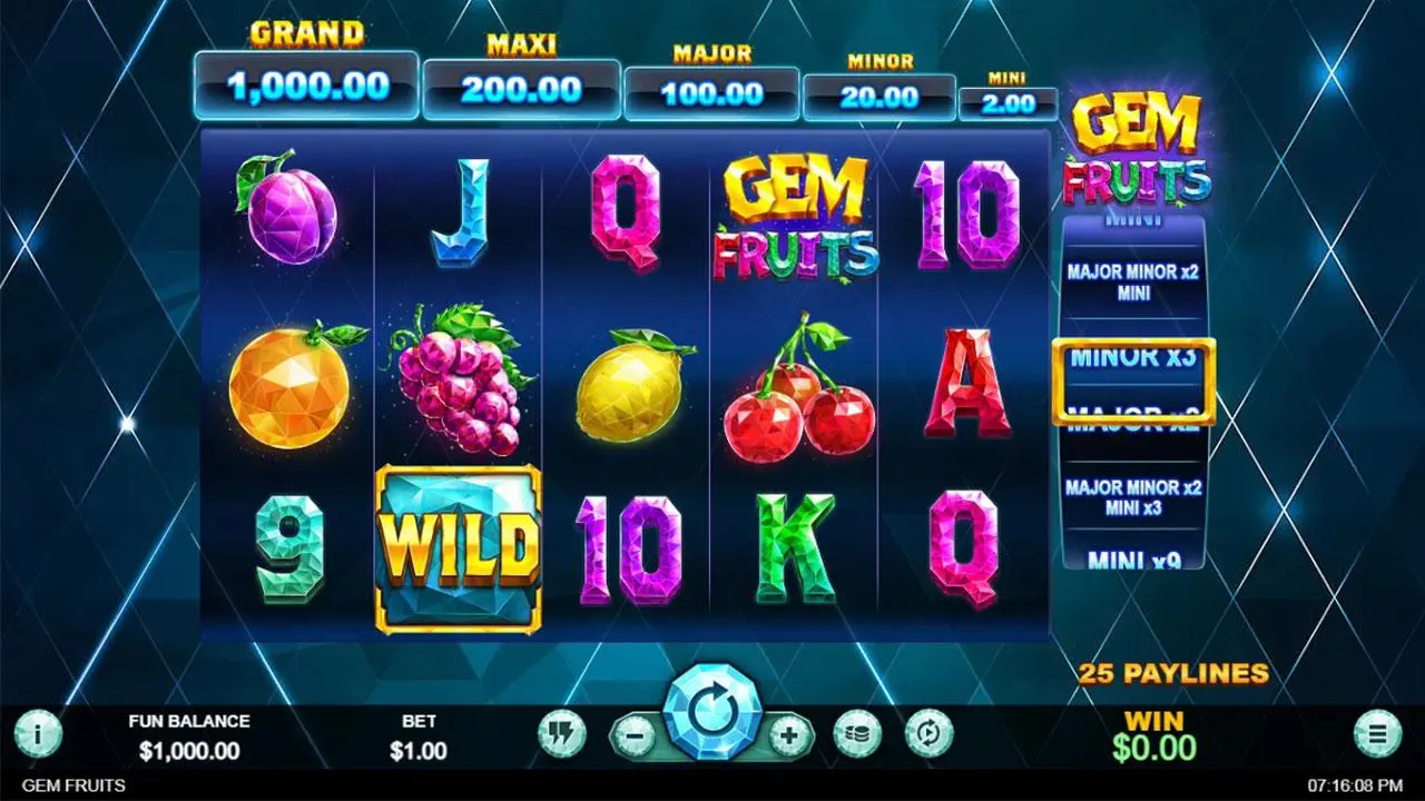 20 Free Spins on Gem Fruits