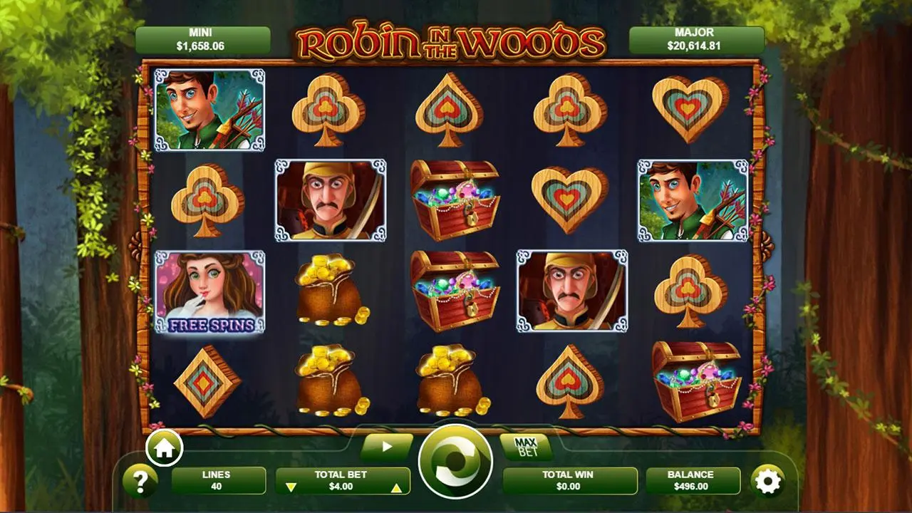 10 Free Chip on Robin in the Woods at Miami Club Casino