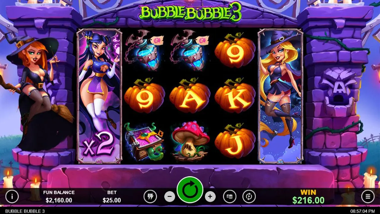 25 Free Spins on on Bubble Bubble 3