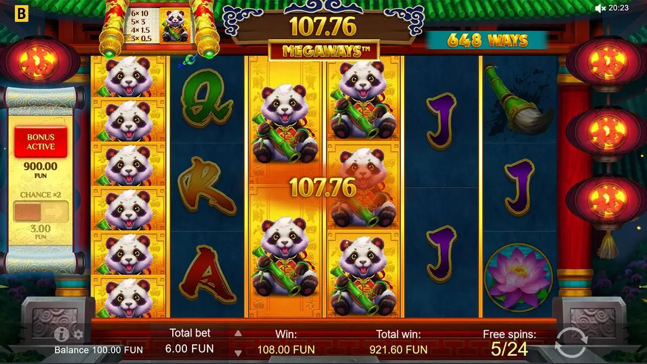 15 Free Spins on Book of Panda Megaways at Ripper Casino