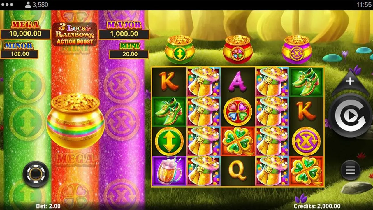 Play Action Boost 3 Lucky Rainbows and win $100