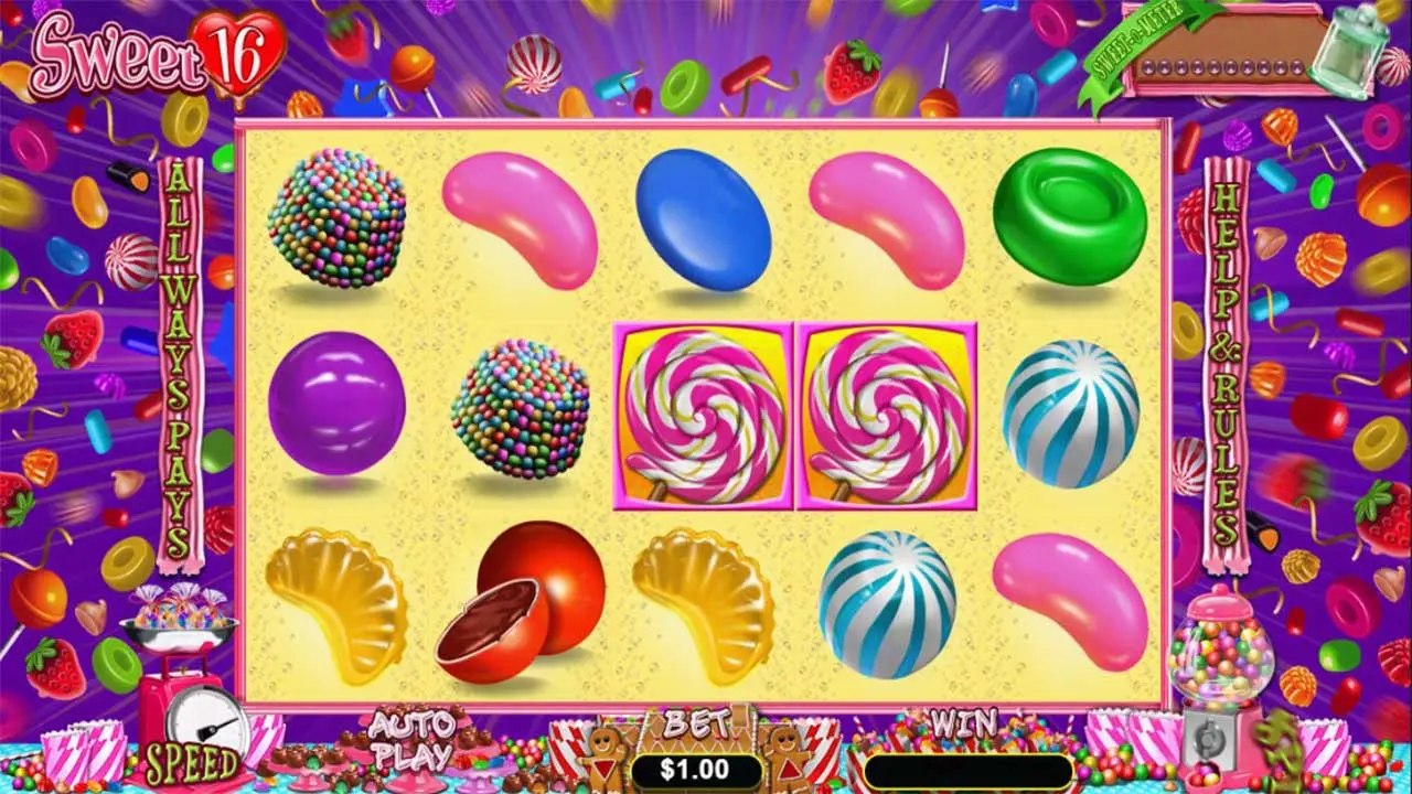 16 Free Spins on Sweet 16 at Sloto Cash Casino