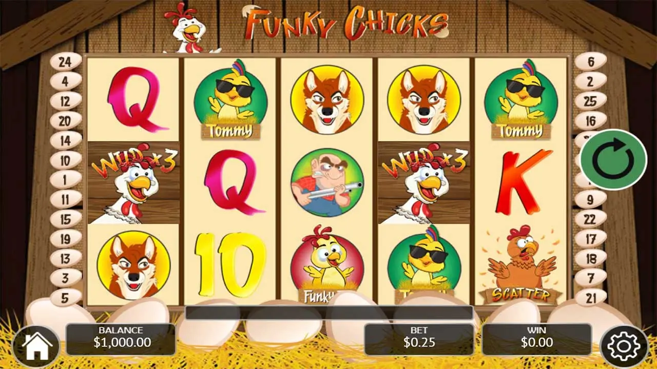 40 Free Spins on Funky Chicks at Miami Club Casino