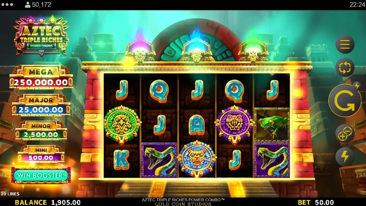 Play Aztec Triple Riches Power Combo and Win 100