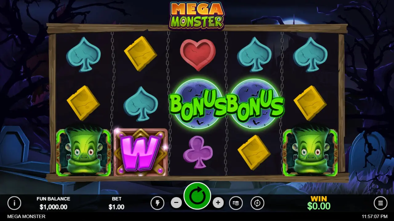 55 Free Spins on Mega Monster at Ozwin Casino