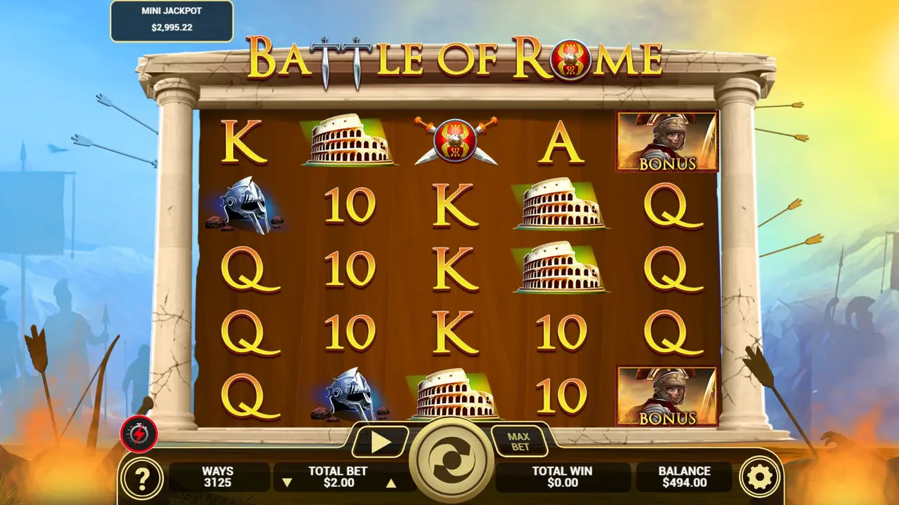 10 Free Chip on Battle of Rome at Miami Club Casino