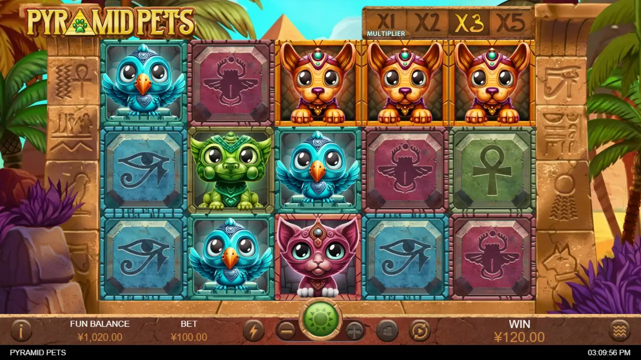 30 Free Spins on Pyramid Pets at Ozwin Casino