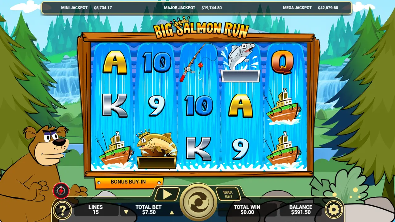 $15 Free Chip on Big Salmon Run at Desert Nights Casino