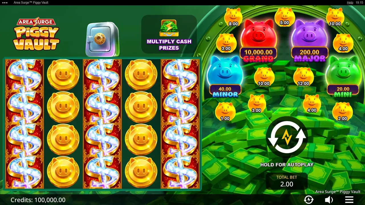 Play Area Surge Piggy Vault and WIN $100