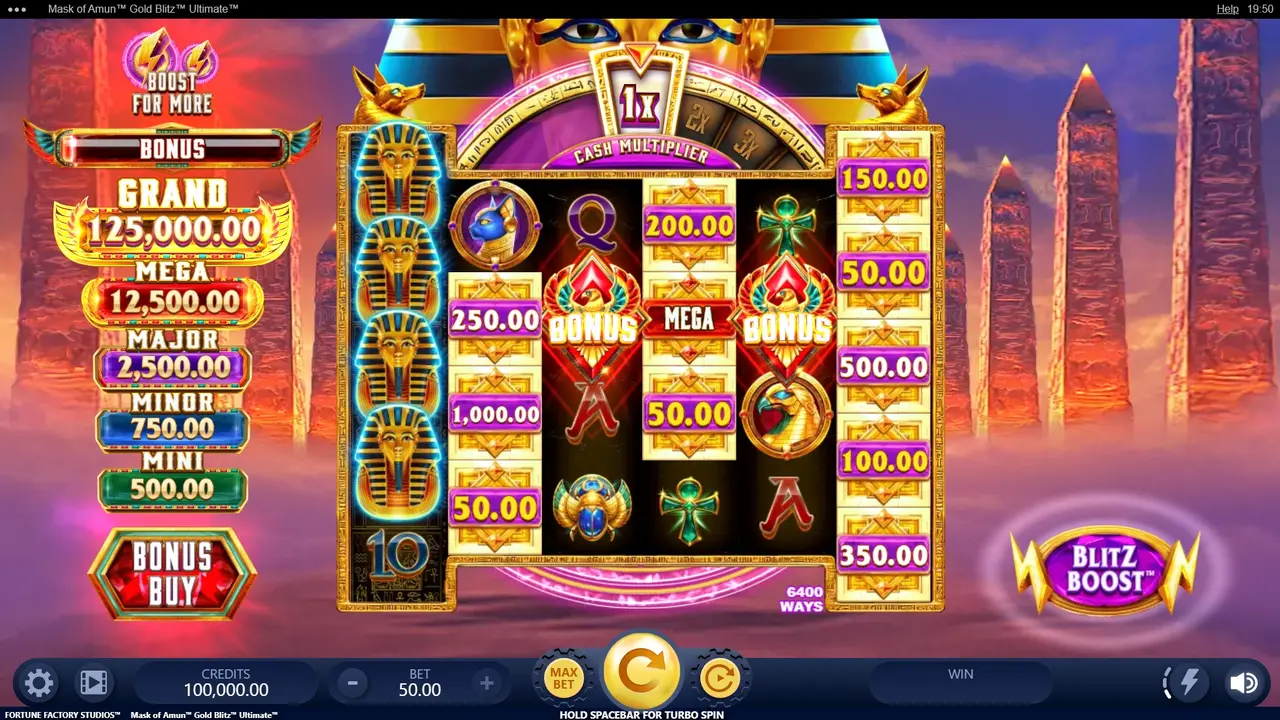 Play Mask Of Amun Gold Blitz Ultimate and WIN $100