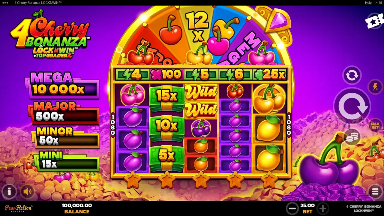 Play 4 Cherry Bonanza LOCKNWIN and WIN $100