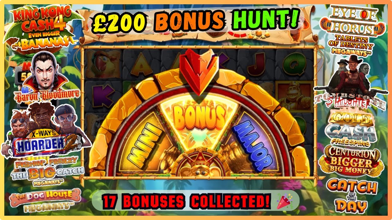 £200 ONLINE SLOTS BONUS HUNT!17 Bonuses Collected Altogether A Low Stakes Bumper Bonus Hunt Video
