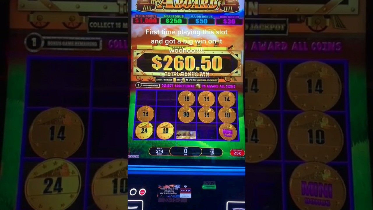 BIG WIN ON ALL ABOARD SLOT MACHINE BONUS casino slotwin allaboardslotmachine Video