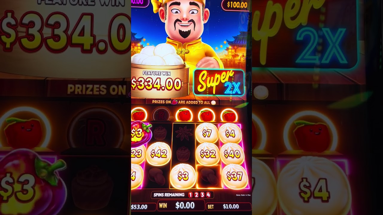 Winner winner Bow Bun dinner super lantern bonus for a big win HotPots slot machine casino slots Video