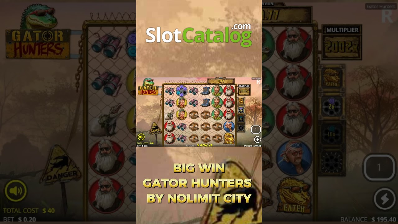 Gator Hunters slot Big Winvideoslots slot games bigwin videogames gaming igaming video win Video