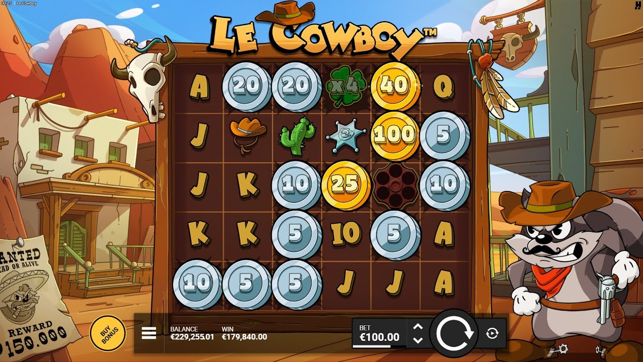 Le Cowboy Slot Bonus Game Big Win x Online Casino Video