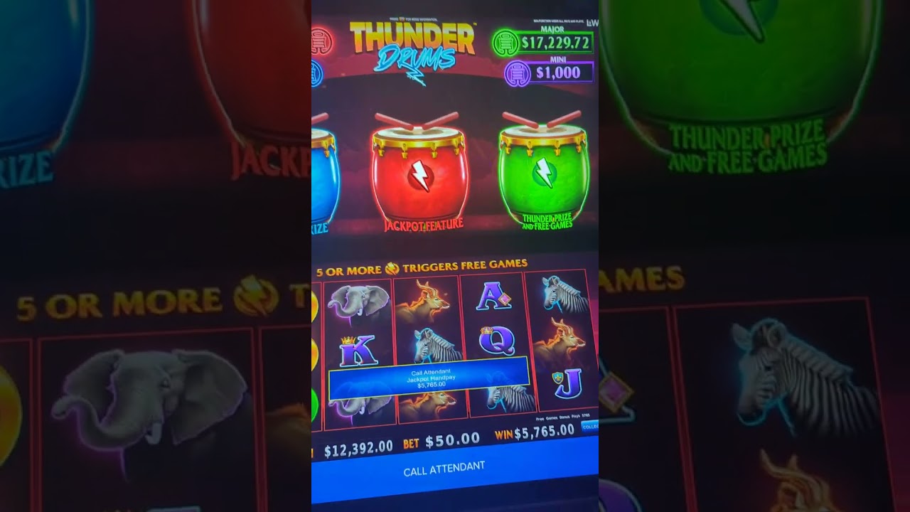 Thunderous Triumph: Over x Slot Jackpot Handpay on High Limit Thunderdrums! Big Jackpot Handpay! Video