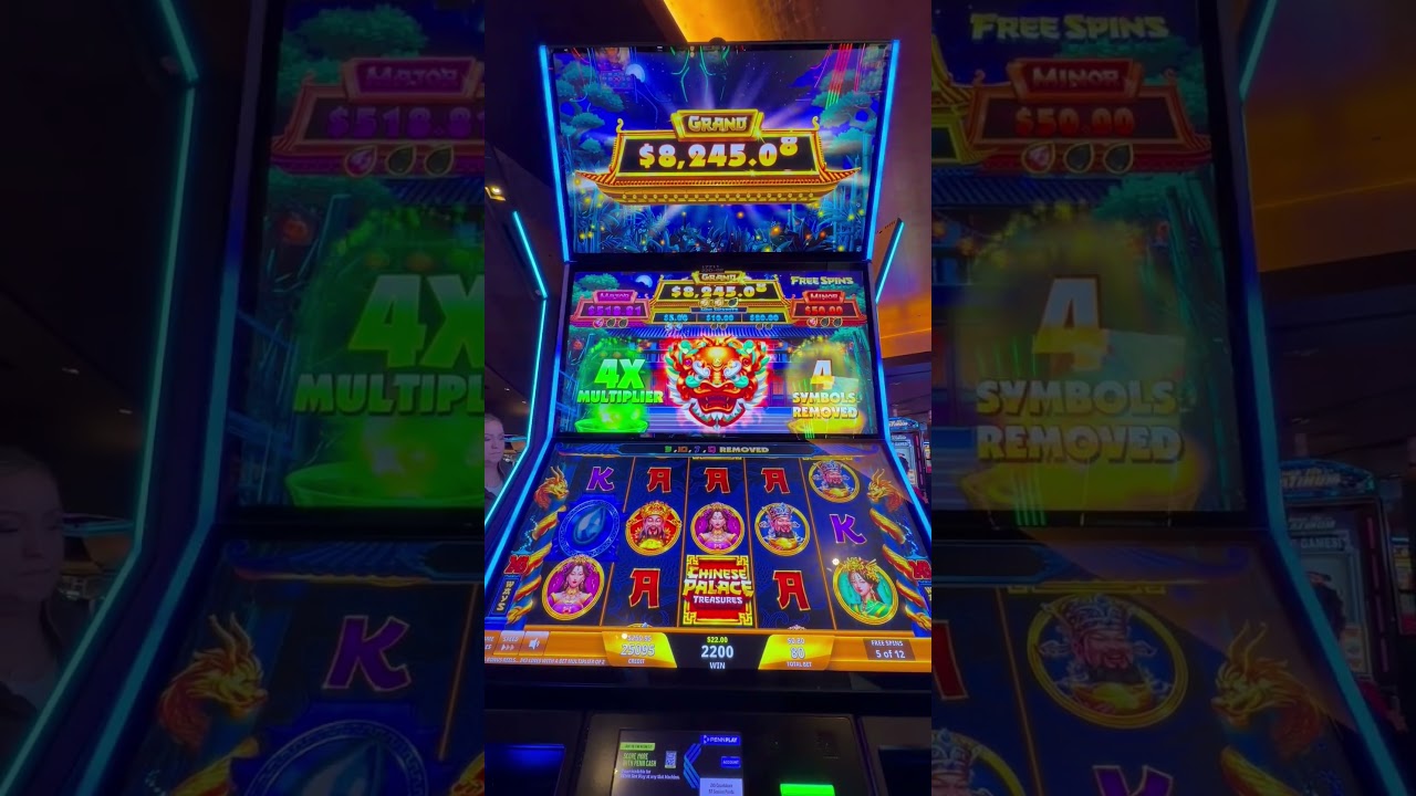 FIRST TIME CHINESE PALACE TREASURES BONUS HIT on NEW SLOT! BIG WIN! Video