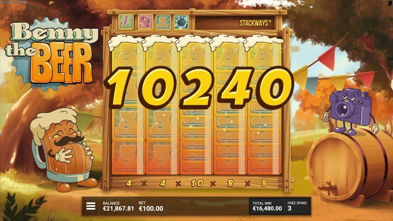 Benny the Beer Slot Bonus Game Big Win x7354 Online Casino Video
