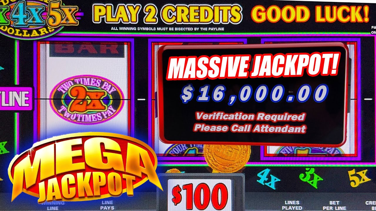 MASSIVE $, JACKPOT ON DOUBLE DOLLARS SLOT MACHINE WIN CASINO HIGH LIMIT SLOT MACHINE Video