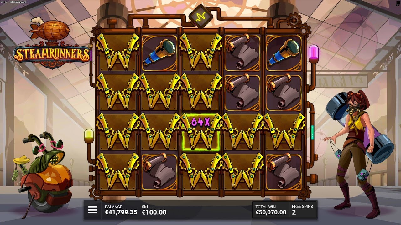 Steamrunners Slot Bonus Game Big Win x1557 Online Casino Video