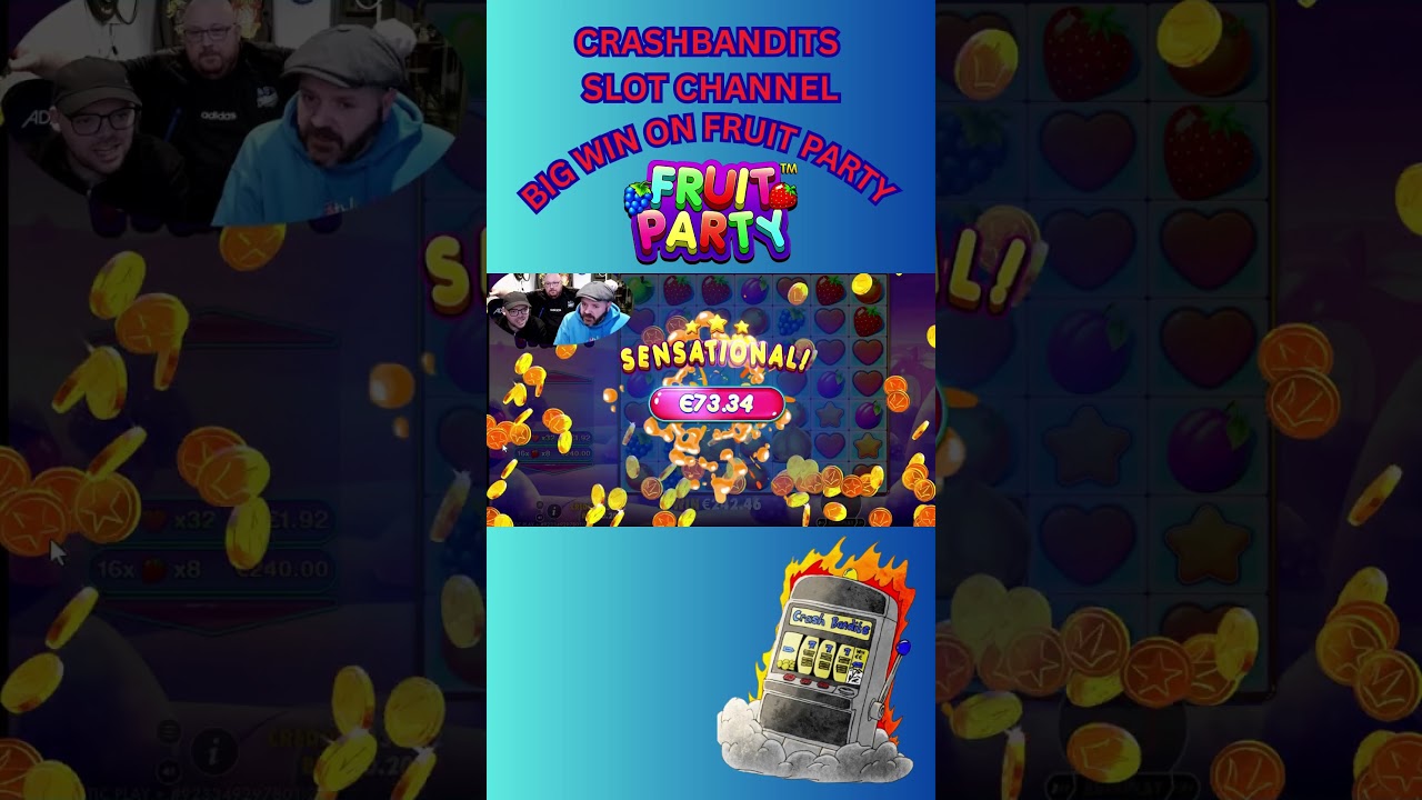 HUGE WIN on Fruit Party shorts slot gamblingschool casinogame Video