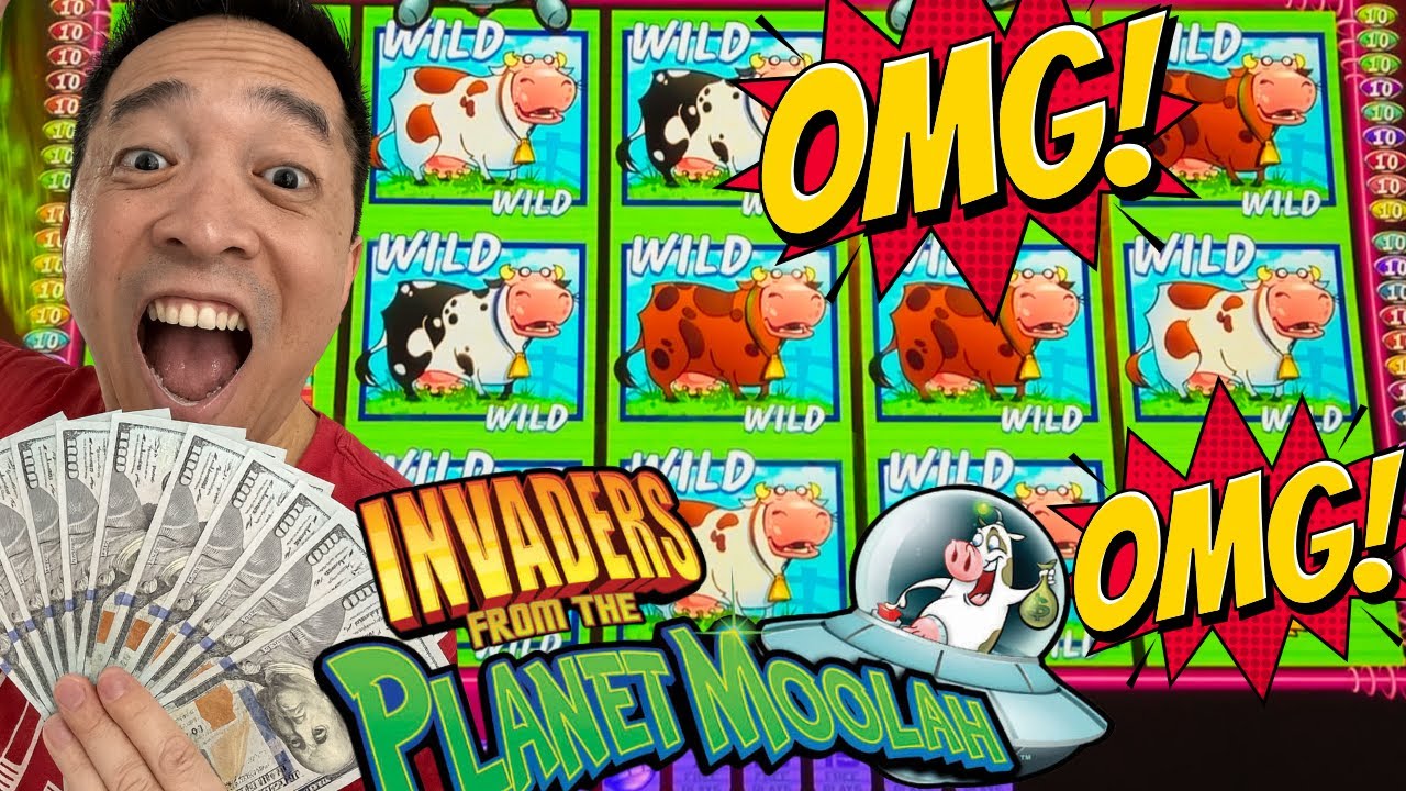 MEGA BIG WIN! ORIGINAL PLANET MOOLAH PAYS AMAZING!!! INVADERS FROM PLANET MOOLAH Slot Machine Video