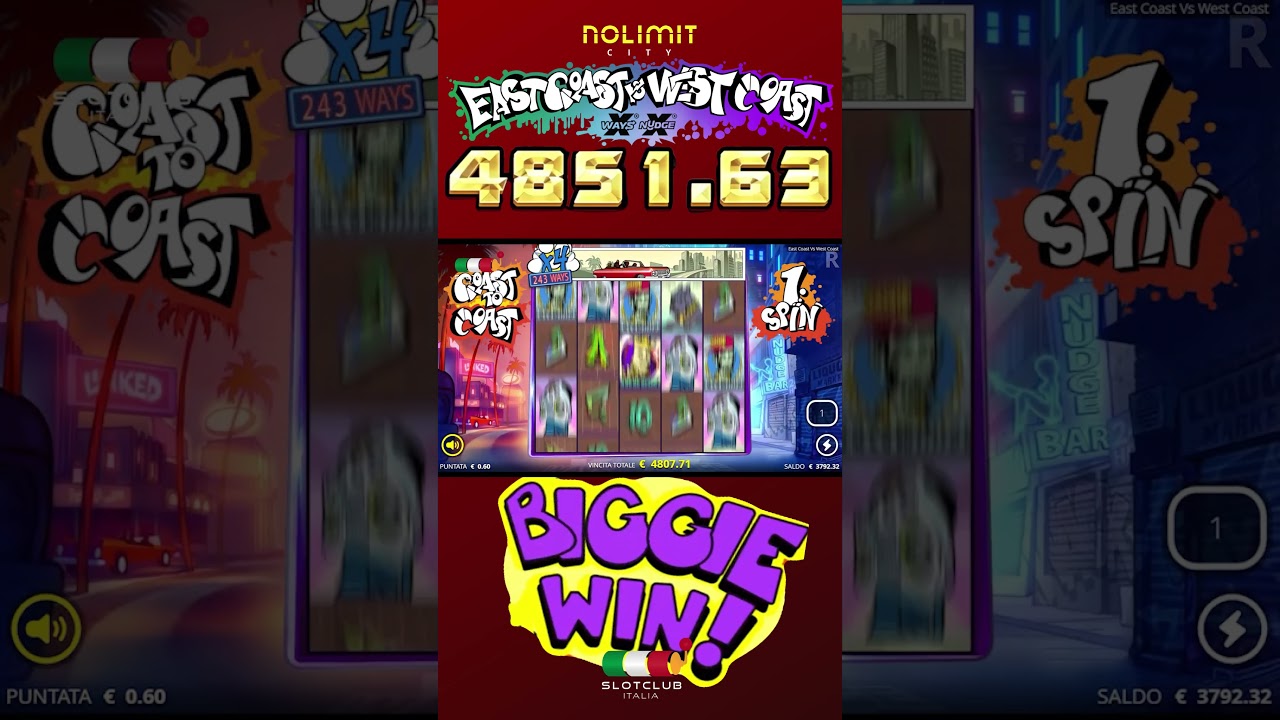 BIG WIN su EAST COAST VS WEST COAST di Nolimit City | Video