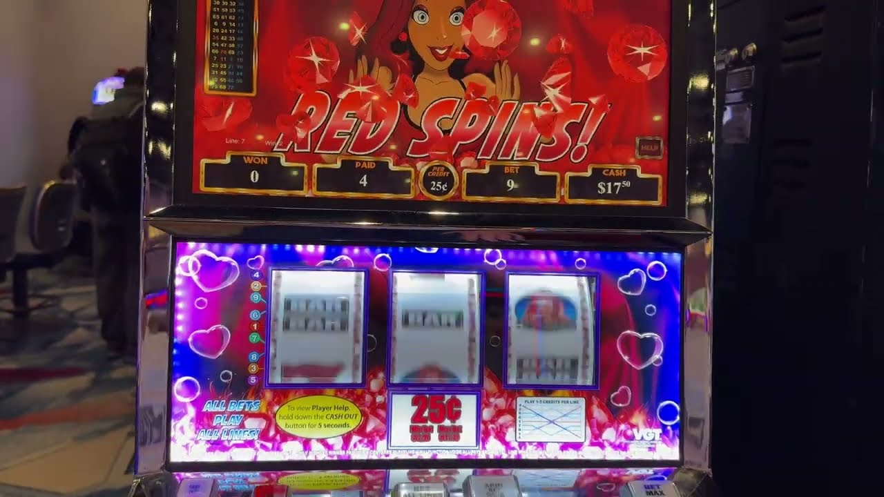 Casino Slot Play VGT Red Screens! Big Win on Hot Red Ruby! Video