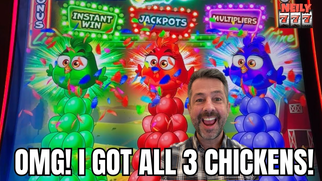 BIG WIN with the CRAZY CHICKENS! I got the mega feature for an amazing bonus on this slot! Video