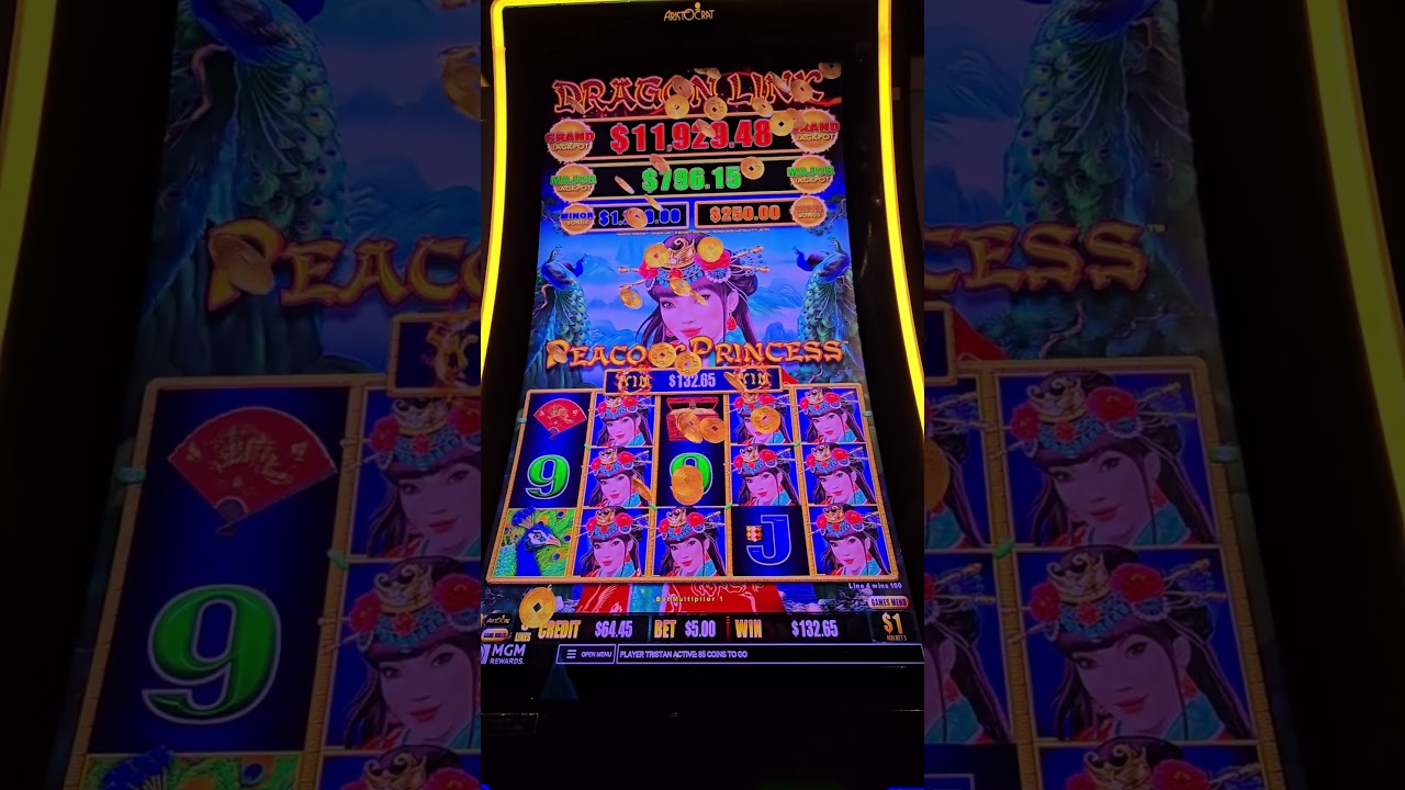 Peacock Princess Line Hit Pays Big! Dragon Link Win | TraySlots #slot #lasvegas #casino Video