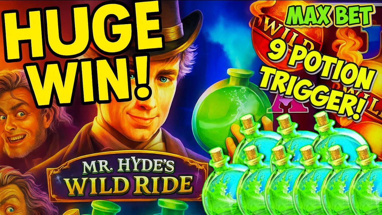 POTION TRIGGER HUGE WIN on Mr. Hyde&;s Wild Ride Slot Machine! WMS Classic Live Play Video