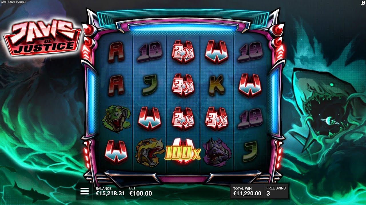Jaws of Justice Slot Bonus Game Big Win x Online Casino Video