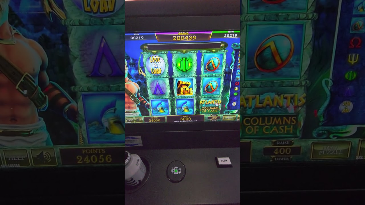 Double Win PA Skills Slot Machine $4 Big Win Atlantis Columns of Cash Video