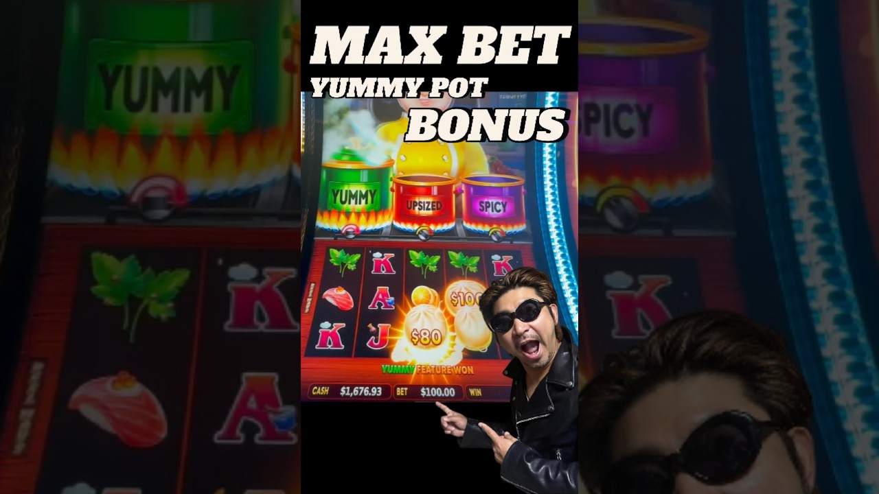 Big Hot Flaming Pots Slot Machine $100 Max Bet Yummy Pot Bonus #shorts #casino #slot #jackpot Video