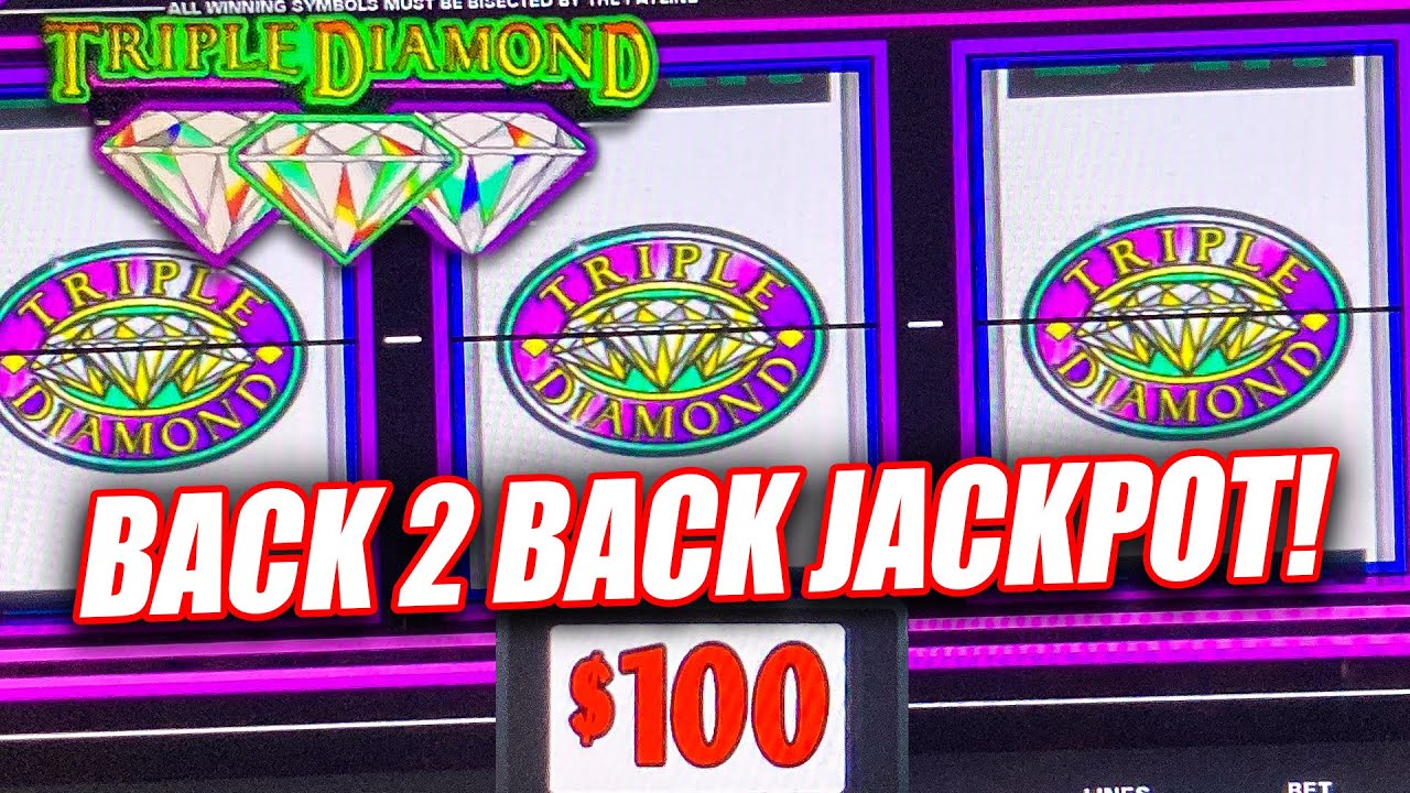 WOW!! BACK BACK JACKPOTS ON HIGH LIMIT TRIPLE DOUBLE DIAMOND SLOT MACHINE CASINO SLOTS Video
